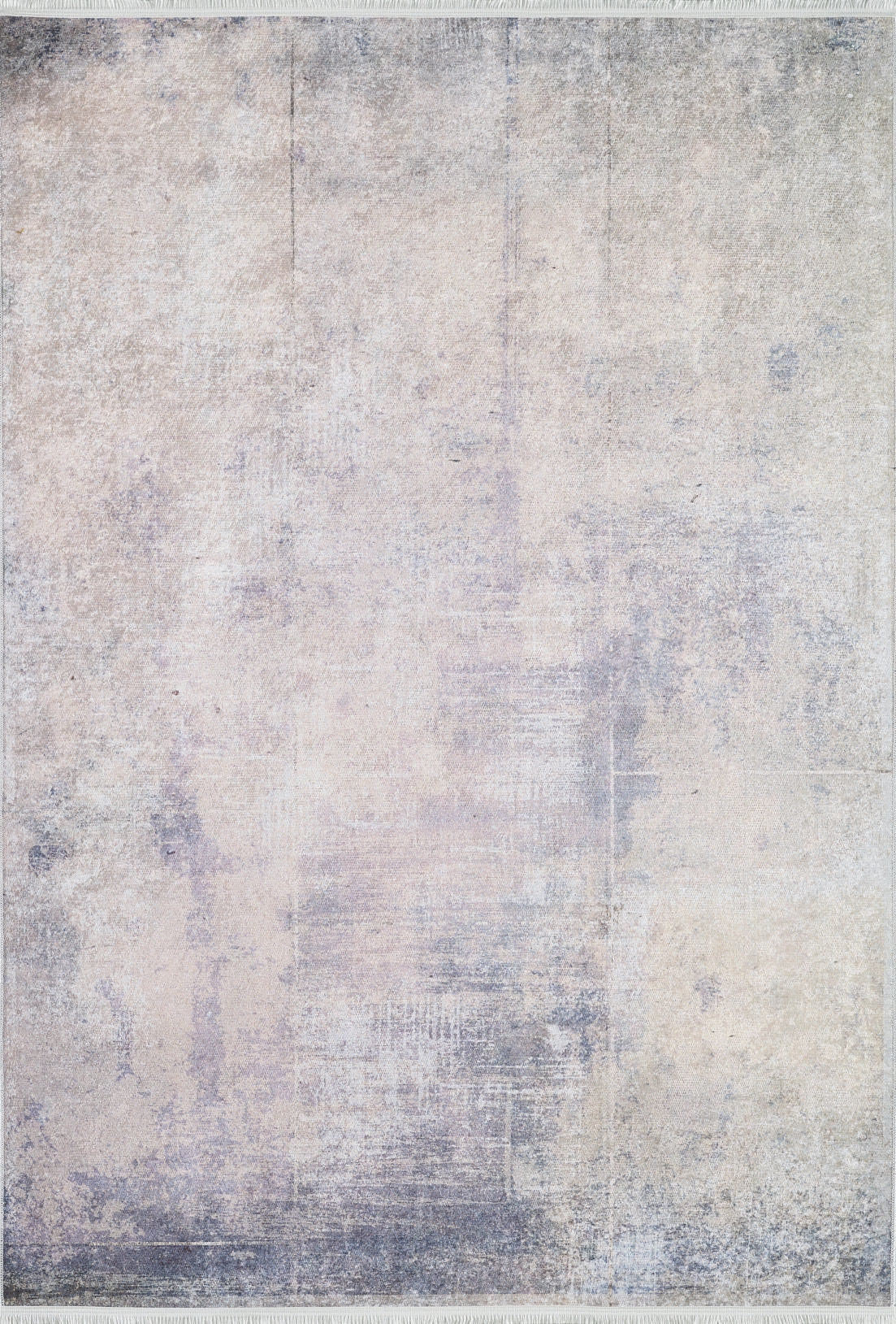 The Sunset Sky Ombre - Washable Rug - JR1918 features a faded gray-anthracite design with hints of light beige, gray, and lavender tones in a soft, textured pattern—ideal for high-traffic spaces and offering a vintage look.