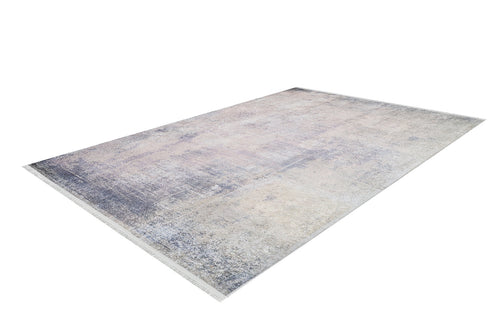 Load image 1 in gallery view. The Sunset Sky Ombre - Washable Rug - JR1918 is a rectangular, soft rug with a faded distressed pattern in beige, gray, and light lavender. Its gently worn look and subtle color variations make it ideal for high-traffic areas.