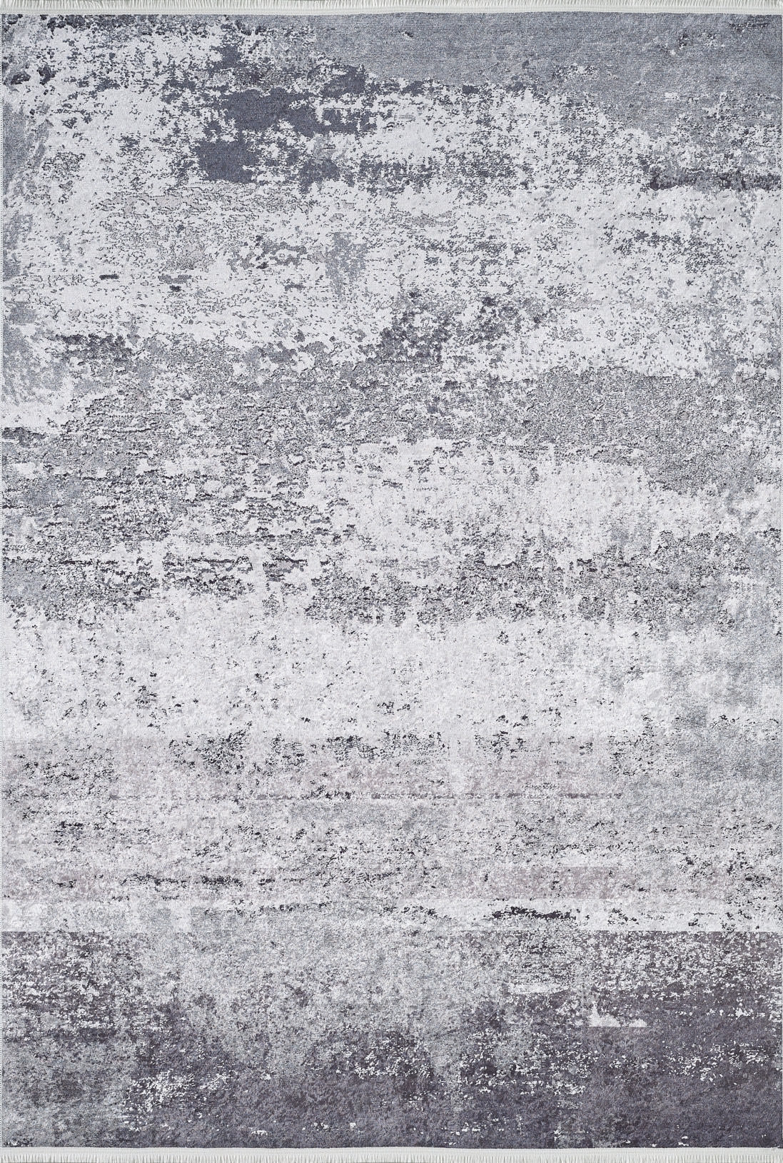 The Techno Flux - Washable Rug - JR1814 is a rectangular gray-anthracite rug with an abstract, textured marble-like pattern in various gray and white shades—modern and ideal for high-traffic areas.