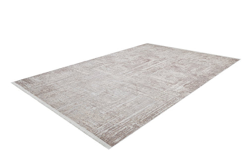Load image 1 in gallery view. The Wildflower Fields - Washable Rug - JR1632 is a rectangular flat weave rug with a light beige and gray textured pattern, shown on a white background at a slight angle.