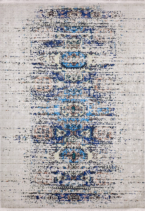 Load image 1 in gallery view. A close-up of the Worn-Out Abstract - Washable Rug - JR339, ideal for high-traffic areas.